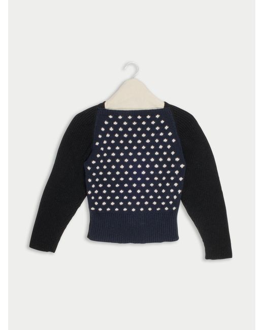 La Fetiche Blue Bowie Hand-Knit Spotty Sweater