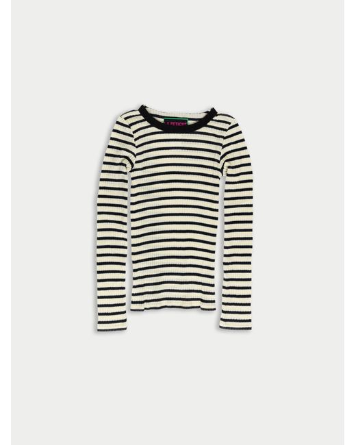 La Fetiche White Jackie Raye Fine Weight Ribbed Top