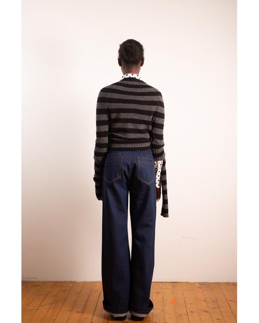 La Fetiche Black Stevie Skinny Striped Sweater
