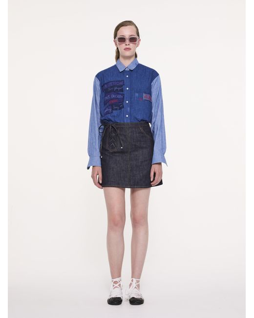 La Fetiche Blue June Menswear Colour Blocked Shirt