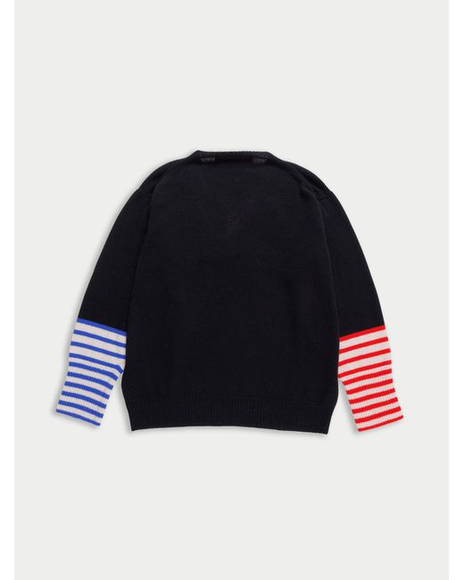 La Fetiche Blue Jean Michel V-Neck Cashmere Sweater