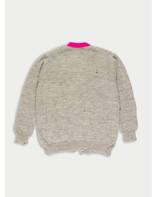 La Fetiche White Jojo Menswear Style Cardigan