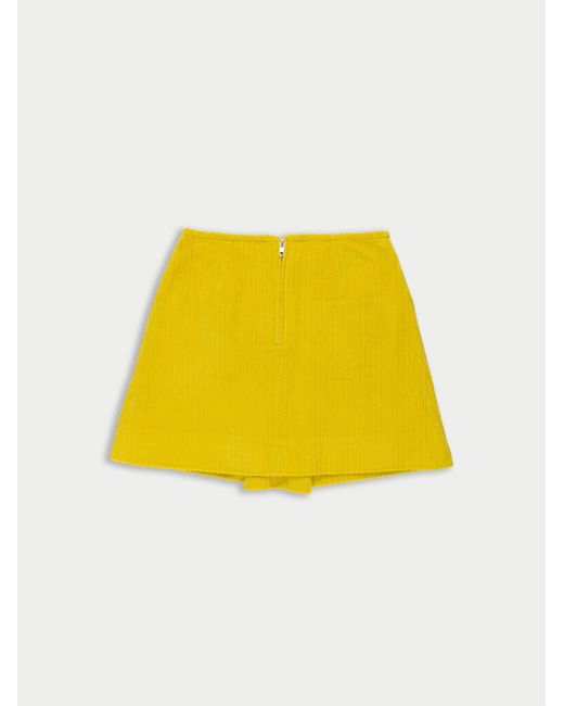 La Fetiche Yellow Brigitte Corduroy Mini Skirt