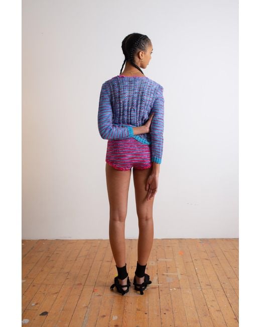 La Fetiche Pink Edie Handknitted Striped Pants