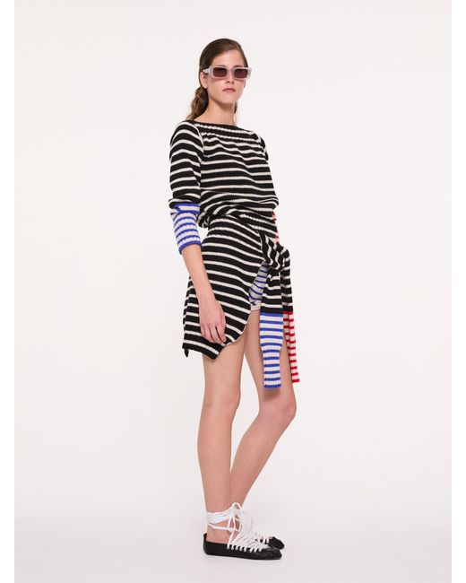 La Fetiche Black Memphis Striped Sweater