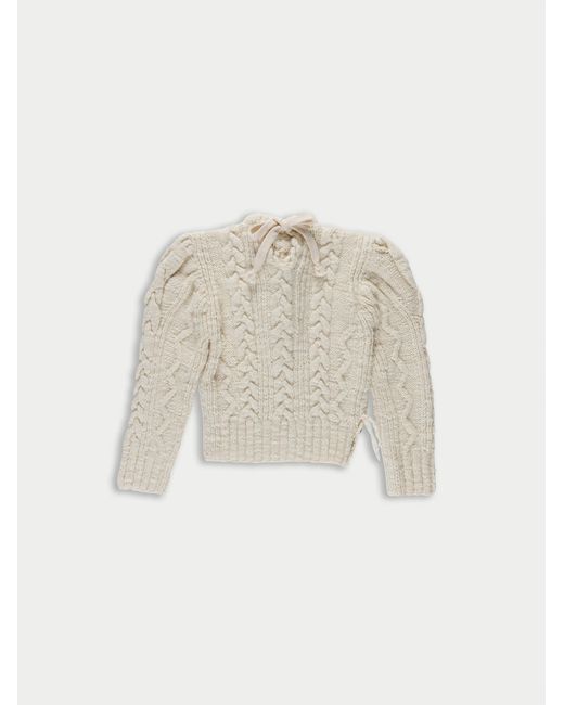 La Fetiche Natural Arletty Handknitted 'Pompom' Sweater