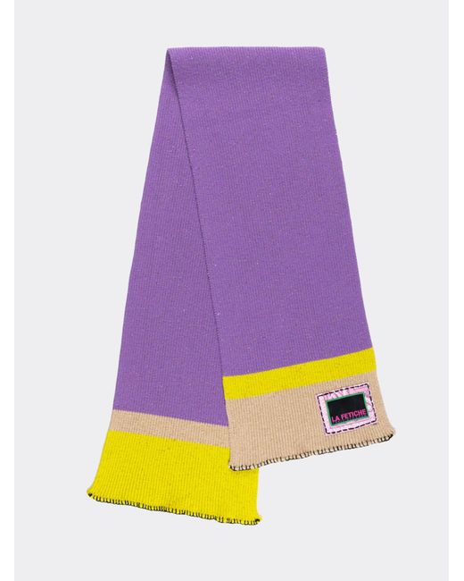 Women's Purple Mabel Colour Blocked Knit Scarf