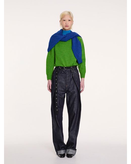 La Fetiche Green Fifi Crew Neck Shetland Sweater
