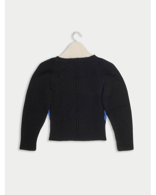 La Fetiche Blue Pablo Fitted Hand-Knit Harlequin Sweater Using Hand Intarsia Work