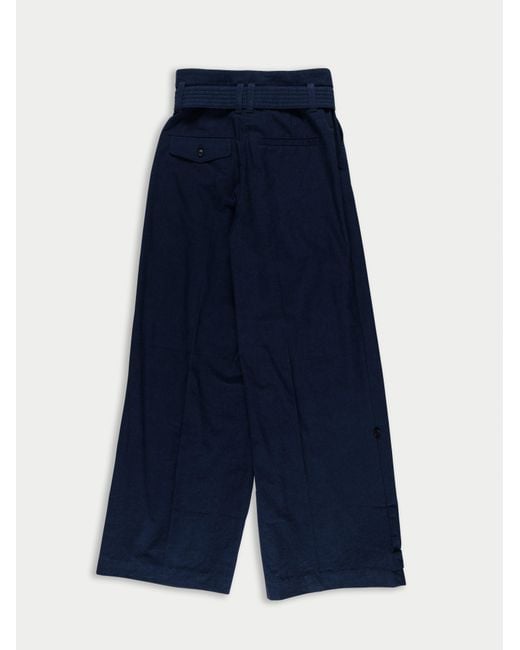 La Fetiche Blue Angie Wide Leg Pleated Pant