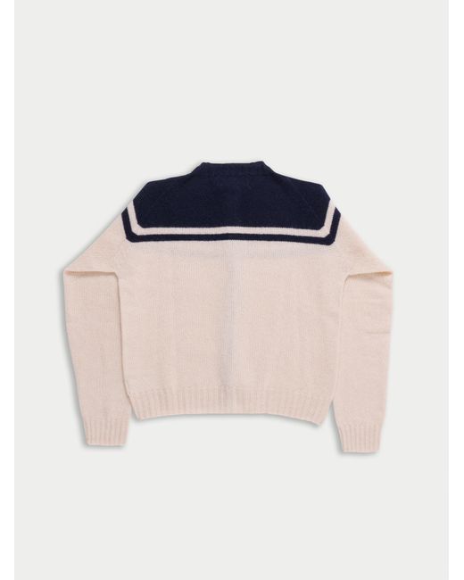La Fetiche Blue Maar Crew Neck Cardigan