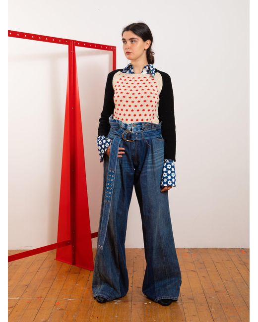 La Fetiche Blue Tasha Daisy Print Shirt