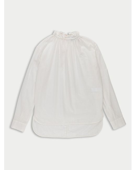 La Fetiche White Vivienne Lightweight Cotton Voile Blouse