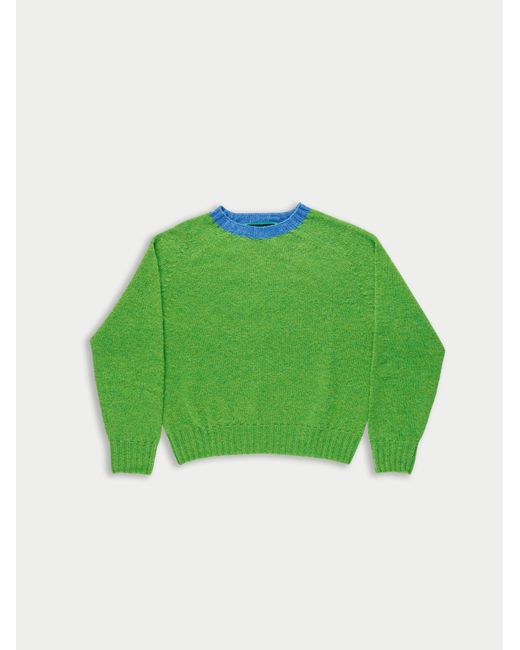 La Fetiche Green Fifi Crew Neck Shetland Sweater