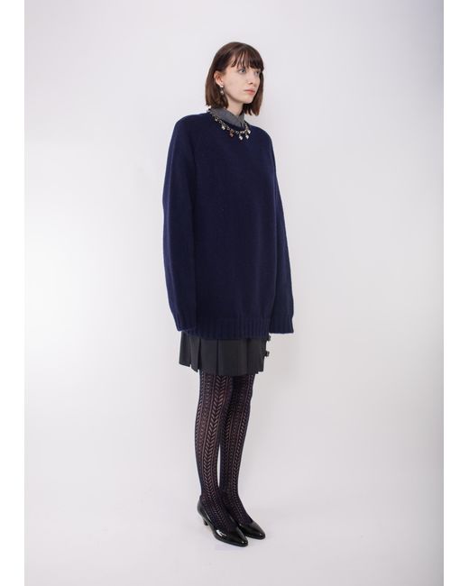 La Fetiche Blue Sydney Oversized Sweater Dress