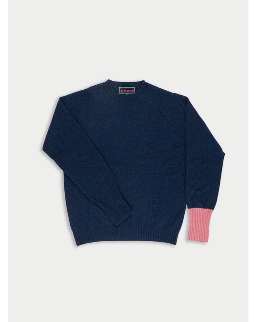 La Fetiche Blue Bryan Oversized Lambswool Sweater