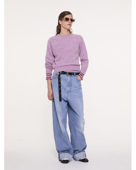 La Fetiche Pink Amy Embellished Crew Neck Sweater
