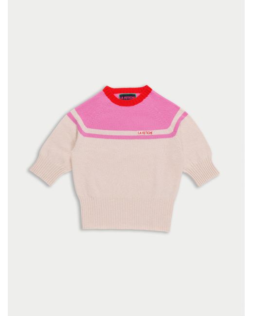 La Fetiche Pink Ady 3/4 Sleeve Sweater