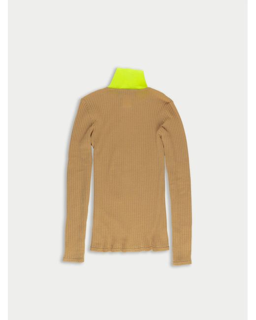 La Fetiche Yellow Frederique Ribbed Fine Weight Top