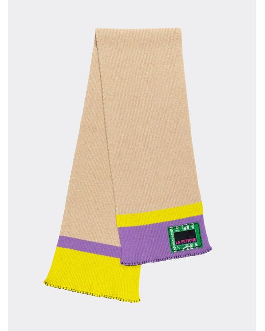 Women's White Mabel Colour Blocked Knit Scarf