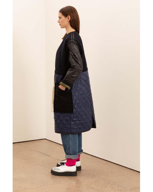 La Fetiche Blue Goude Padded Coat Liner