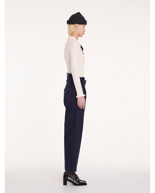 La Fetiche White Heath Ribbed Polo Top