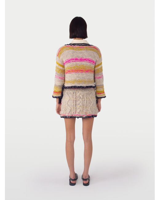 La Fetiche White Fleur Hand Knit Jacket