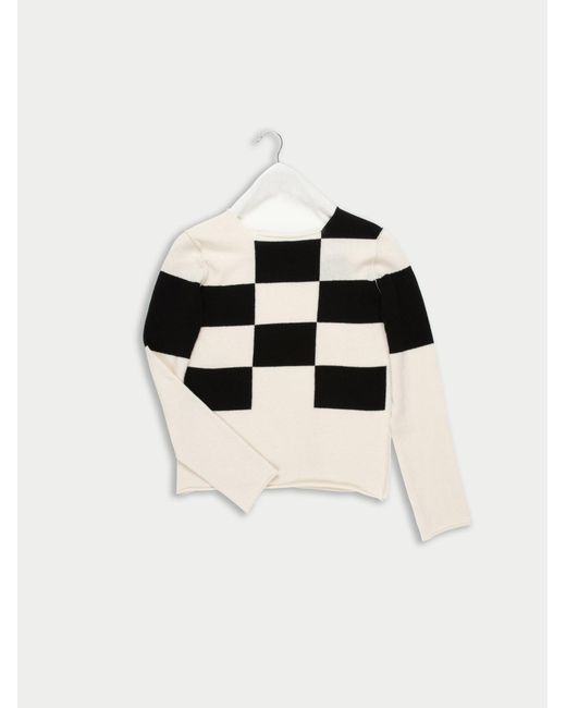 La Fetiche Black Tuffin Fitted Light Weight Checked Lambswool Sweater