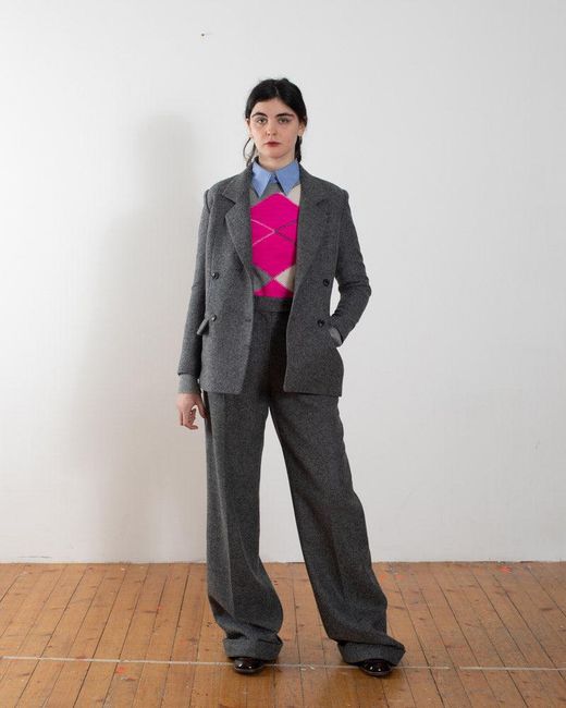 La Fetiche Gray Camille Tailored Blazer Jacket