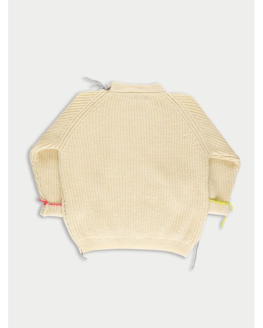 La Fetiche Natural Bunny Oversized Fishermans Rib Sweater