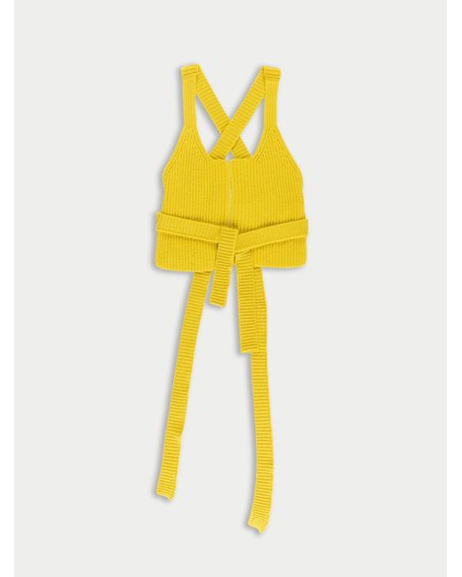 Women's Yellow Sylvie Knitted Wrap Bralette