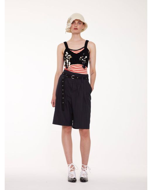 La Fetiche Blue Jack Pinstriped Tailored Shorts
