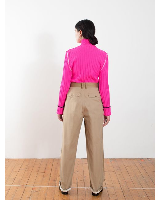 La Fetiche Pink Polly Skinny Ribbed Sweater