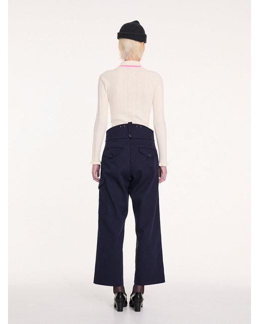 La Fetiche White Heath Ribbed Polo Top