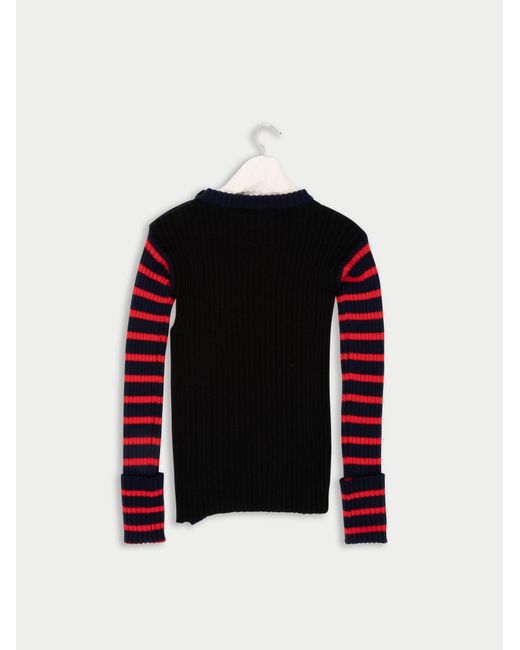 La Fetiche Red Godard Chunky Ribbed Fishermans Sweater