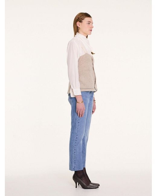 La Fetiche White Yuki Knitted Camisole Top