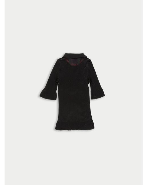 La Fetiche Black Micky Fine Weight Ribbed Top