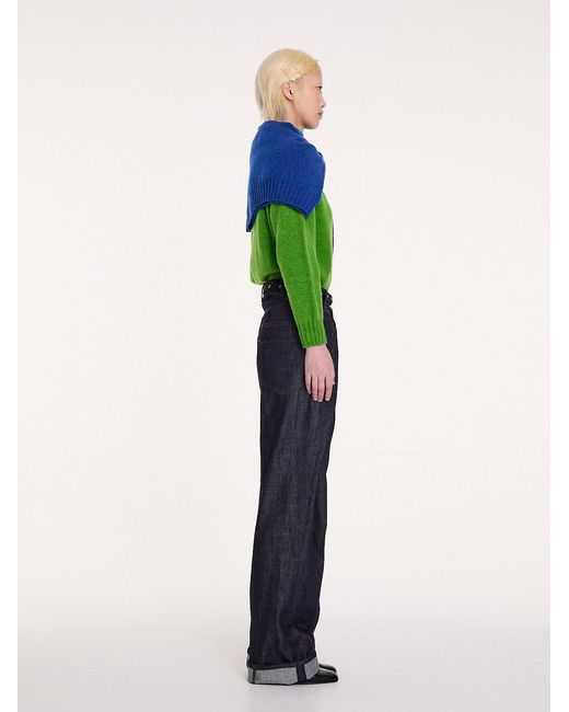 La Fetiche Green Fifi Crew Neck Shetland Sweater
