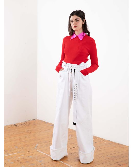 La Fetiche Red Albini Fitted Ribbed Sweater