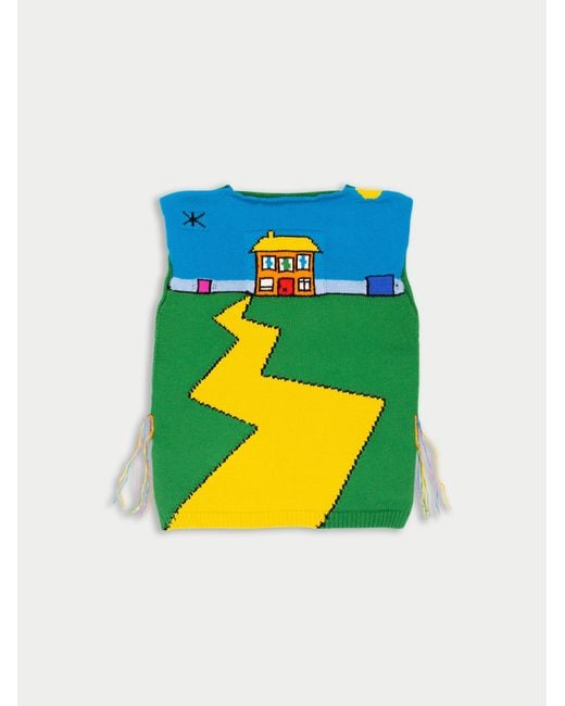 La Fetiche Blue Duggie Sleeveless Collaboration With Artist Duggie Fields