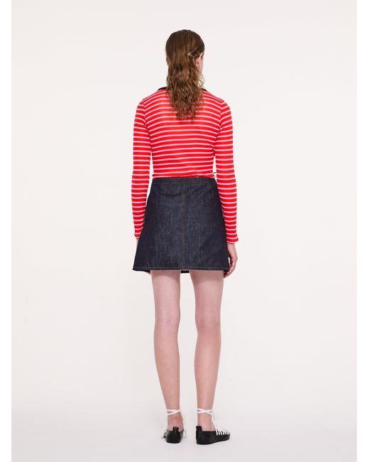 La Fetiche Red Jackie Raye Striped Top