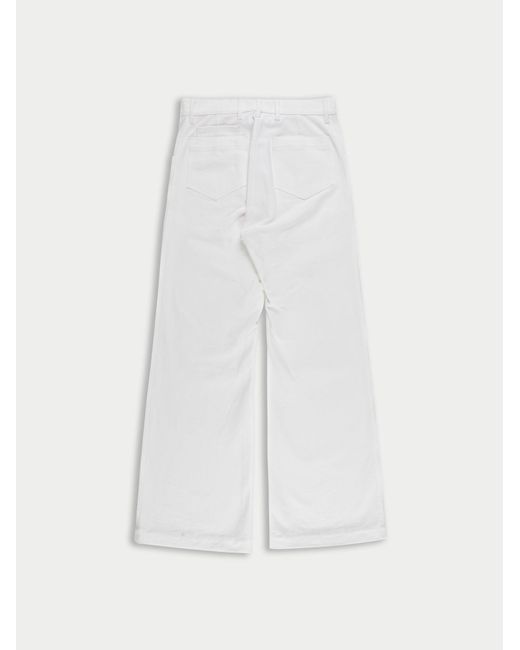 La Fetiche White Neil Highwaisted Wide Leg Jean