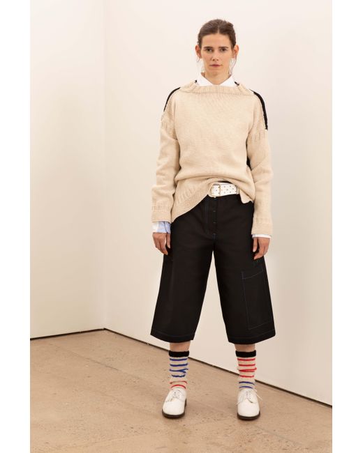 La Fetiche Natural Lucy Hand Knitted Oversized Guernsey Sweater With Traditional Guernsey And Graphic Details