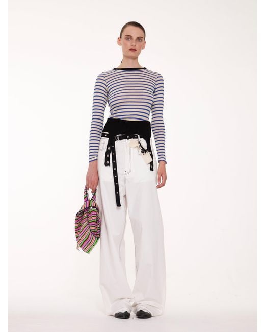 La Fetiche Blue Jackie Raye Fine Weight Ribbed Top