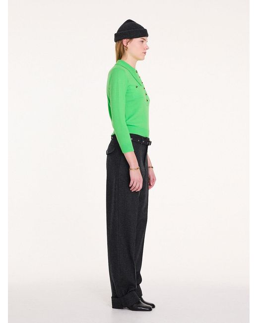 La Fetiche Green Sammy Fine Weight Polo Top