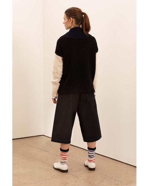 La Fetiche Natural Lucy Hand Knitted Oversized Guernsey Sweater With Traditional Guernsey And Graphic Details