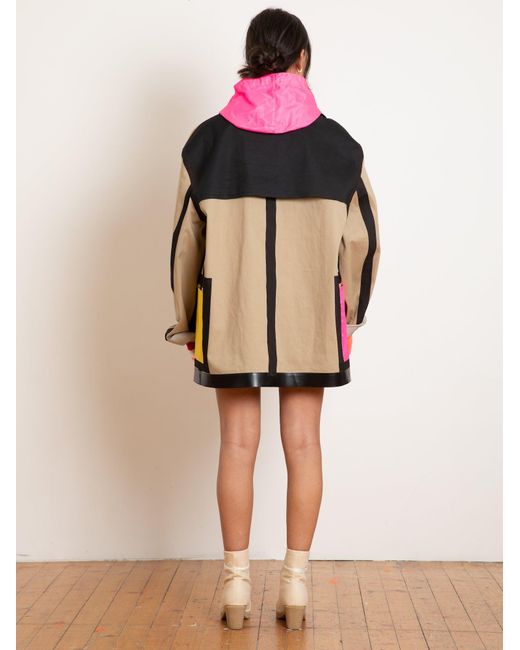 La Fetiche Pink Malevich Fully Reversible Oversized Donkey Jacket
