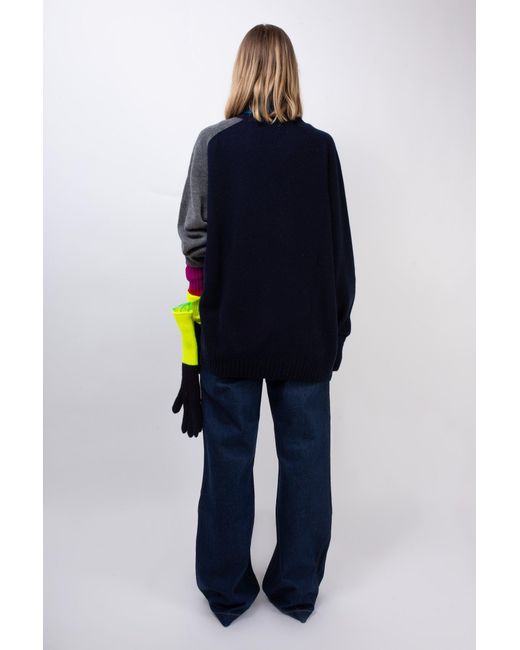 La Fetiche Blue Percy Oversized Lambswool Sweater