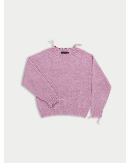 La Fetiche Pink Joy Crew Neck Shetland Sweater