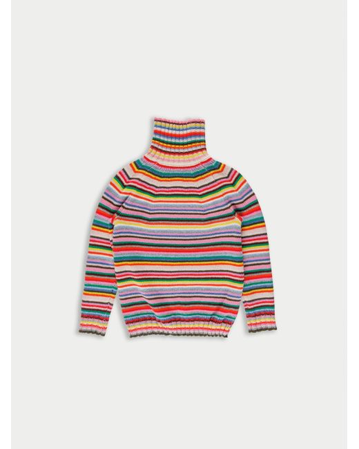 La Fetiche Red Solange Striped Polo Neck Sweater
